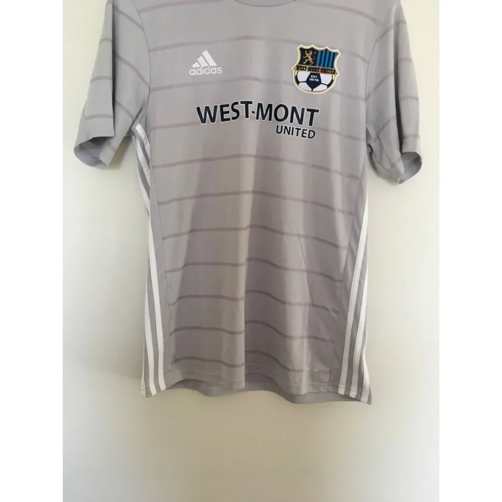 Adidas Mens Sz M West Mont United Gray AreoReady Short Sleeve Soccer Jersey